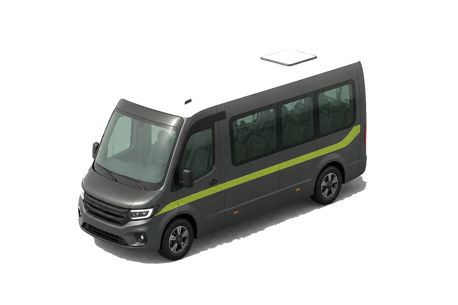 Isometric Fleetrix passenger shuttle van